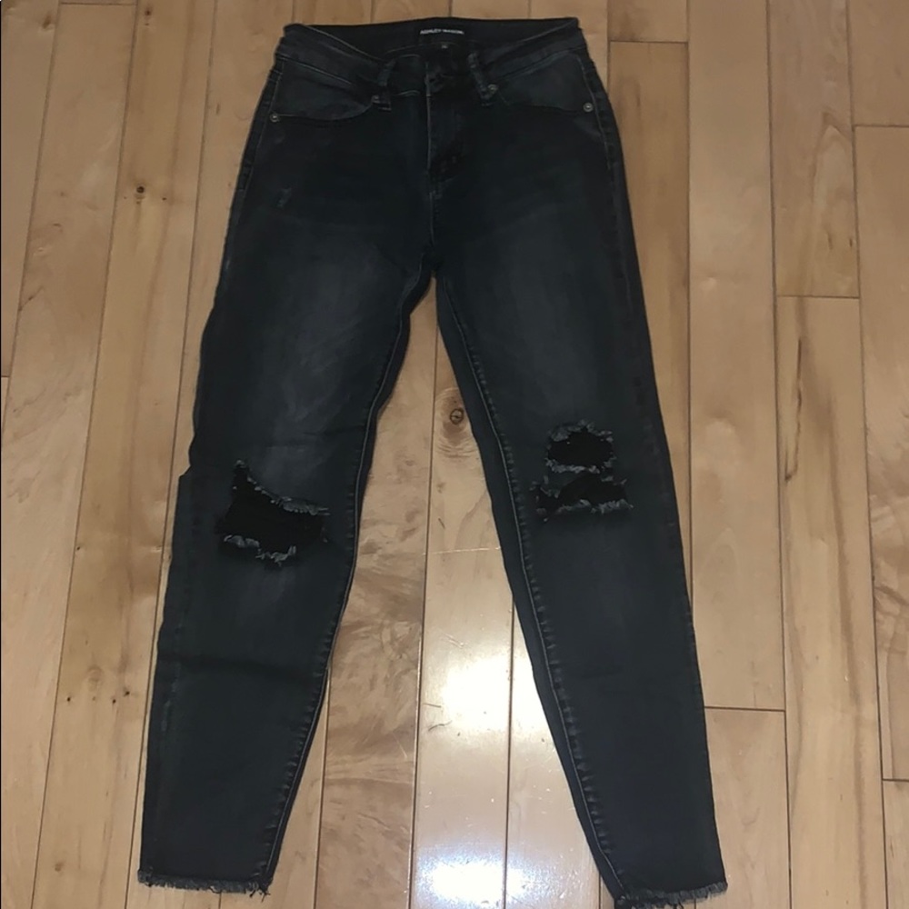 Ashley Mason Black Distressed Jeans